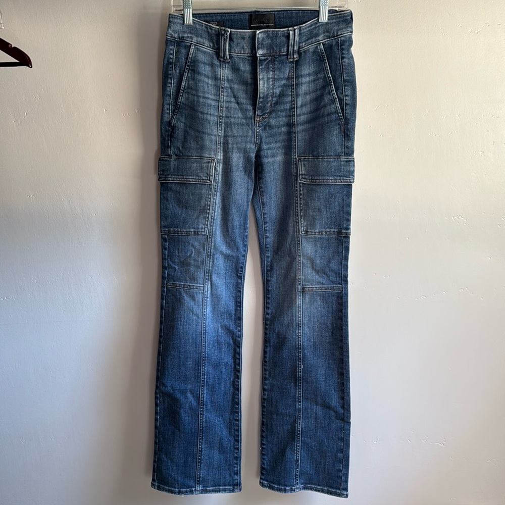 High-Rise Cargo Bootcut Jeans